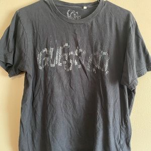 Guess Medium Black/Gray with Turquoise accent Logo Tee